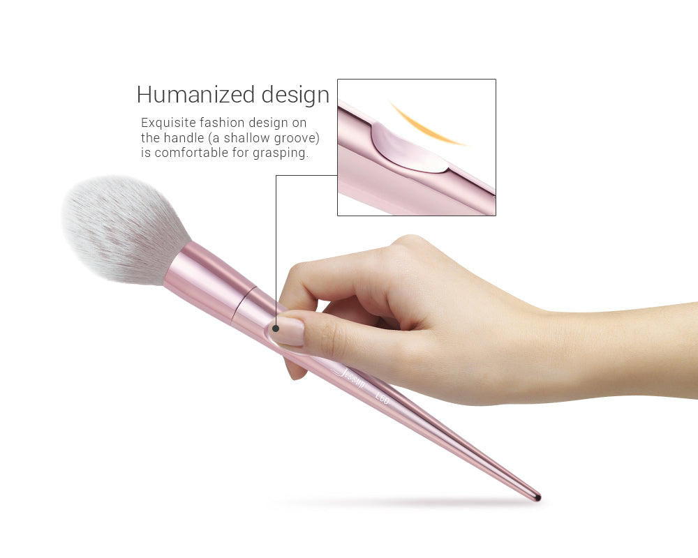 portable makeup brush set with bag pink 10 Pcs - Jessup Beauty