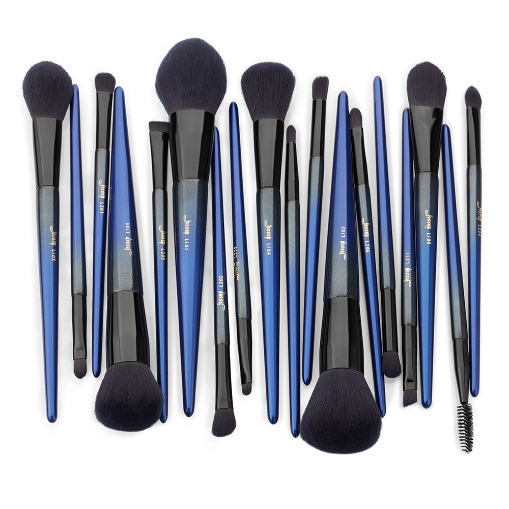 Blue Makeup Set Organic All Makeup Brush Set Blue Inexpensive 18PCS | Jessup – Jessup ...