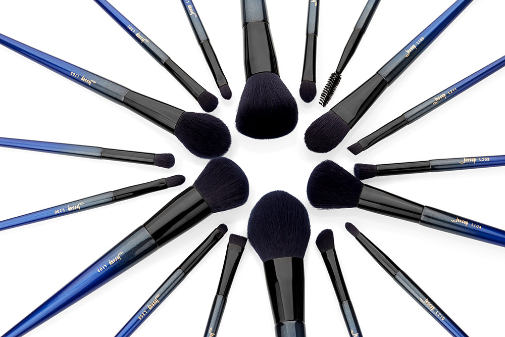 Blue Makeup Set Organic All Makeup Brush Set Blue Inexpensive 18PCS | Jessup – Jessup ...