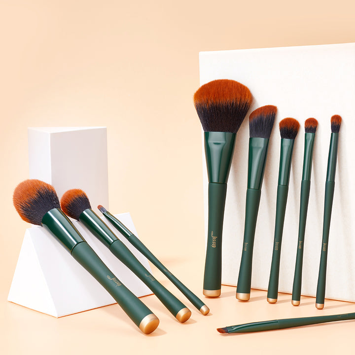 9pcs best green makeup brushes set high quality - Jessup Beauty