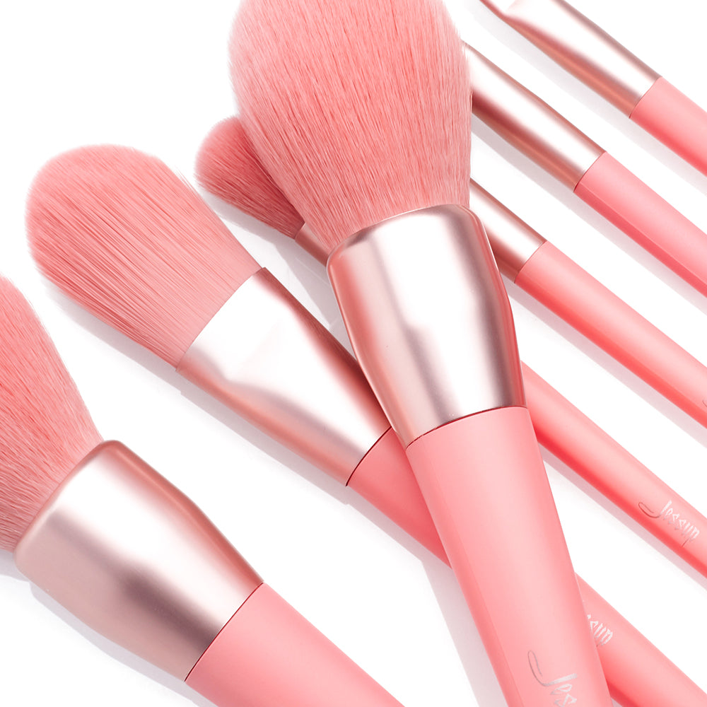 make up brushes pink 7pcs - Jessup Beauty