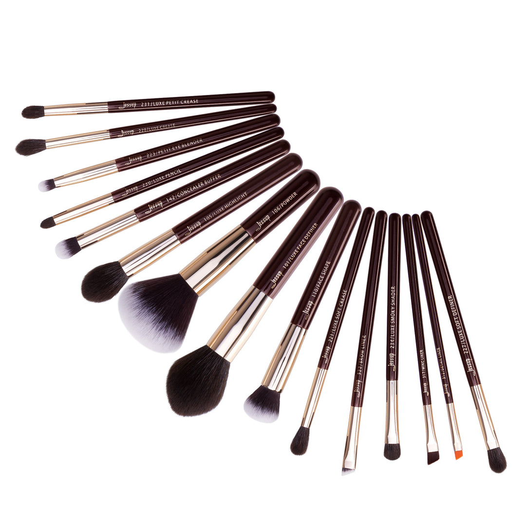 professional makeup brushes brown - Jessup Beauty