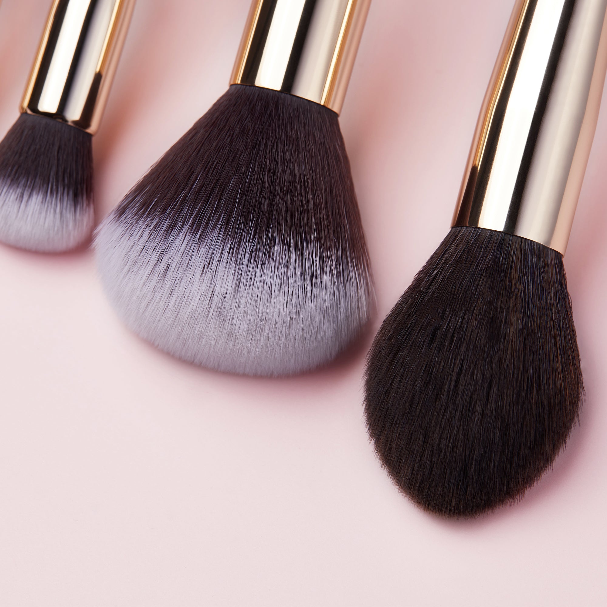 Full Face Makeup Brush Set Eyes Lip Brow brown 15pcs - Jessup Beauty