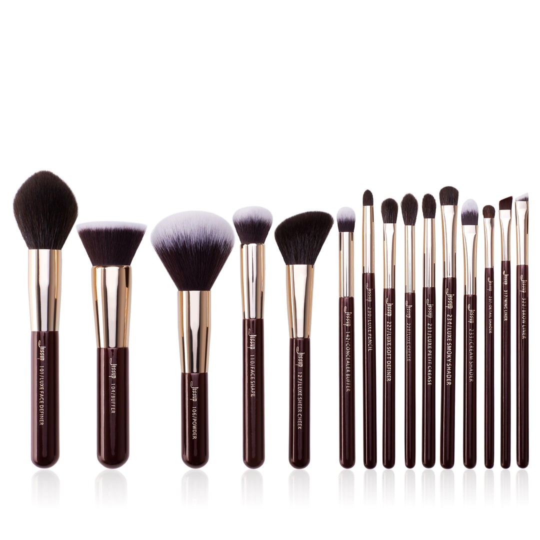 essential makeup brush set 15pcs - Jessup Beauty