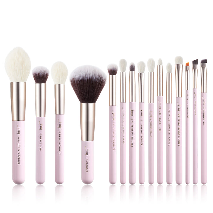 modern cute pink makeup brushes - Jessup Beauty