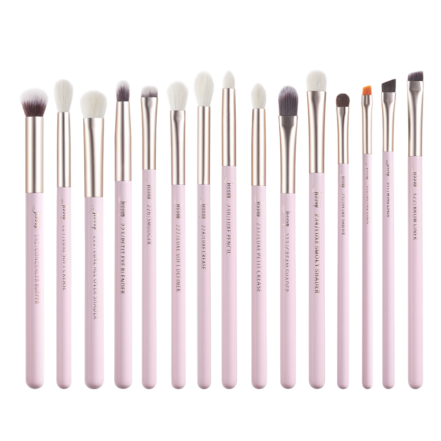 Pink Makeup Brush Set with Gift Storage Case Jessup Jessup Beauty