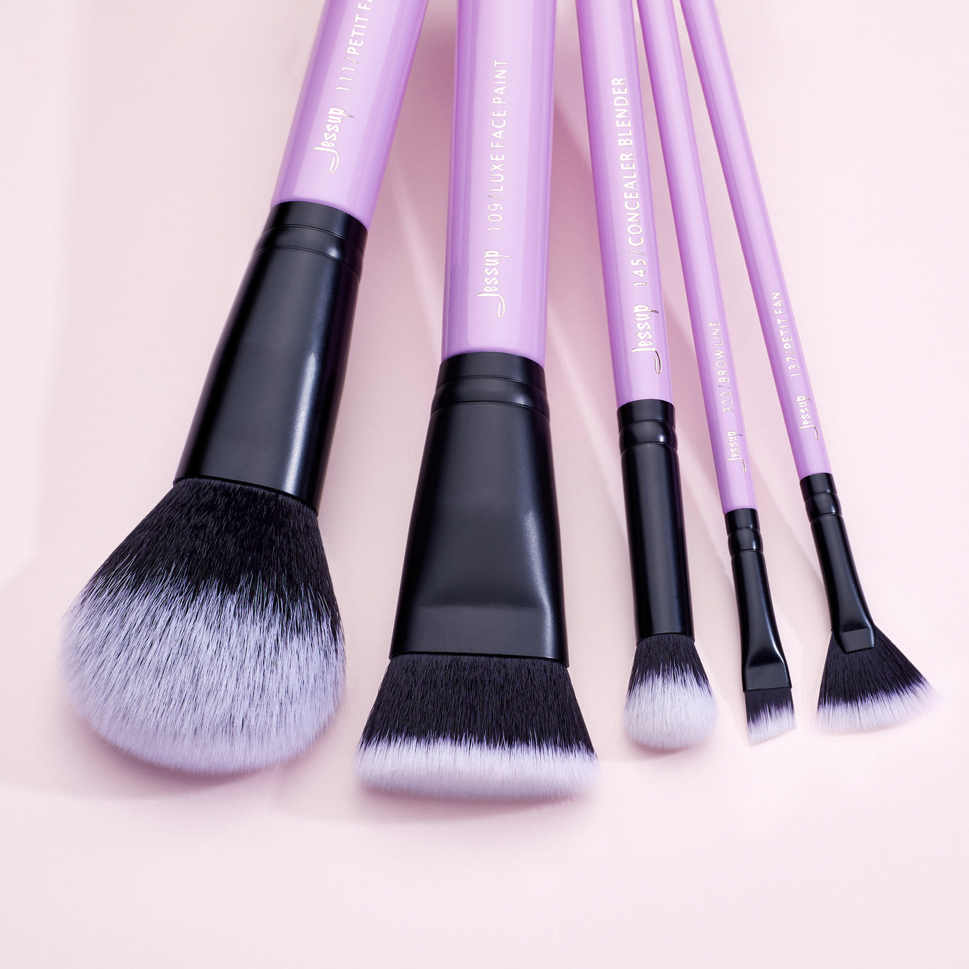 Gifts for girls purple makeup brushes with storage case - Jessup Beauty
