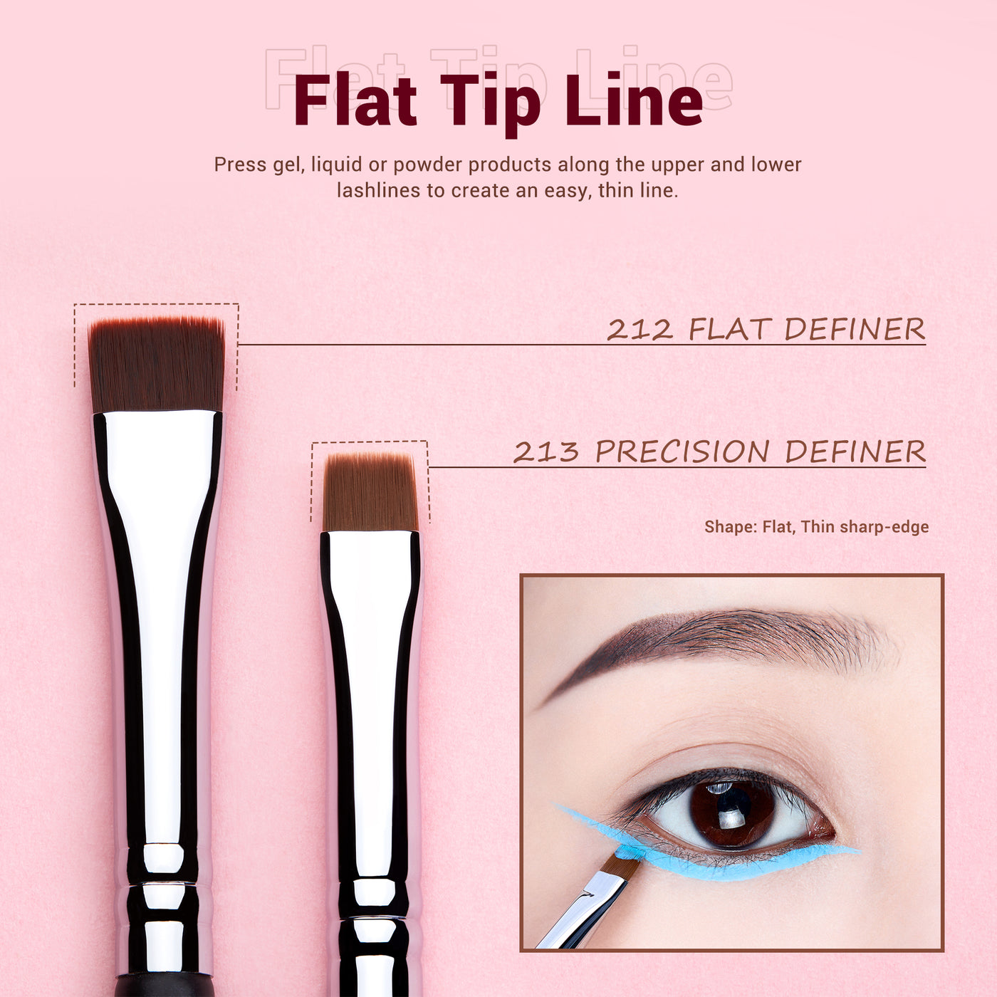 Flat eyeliner makeup brush - Jessup Beauty