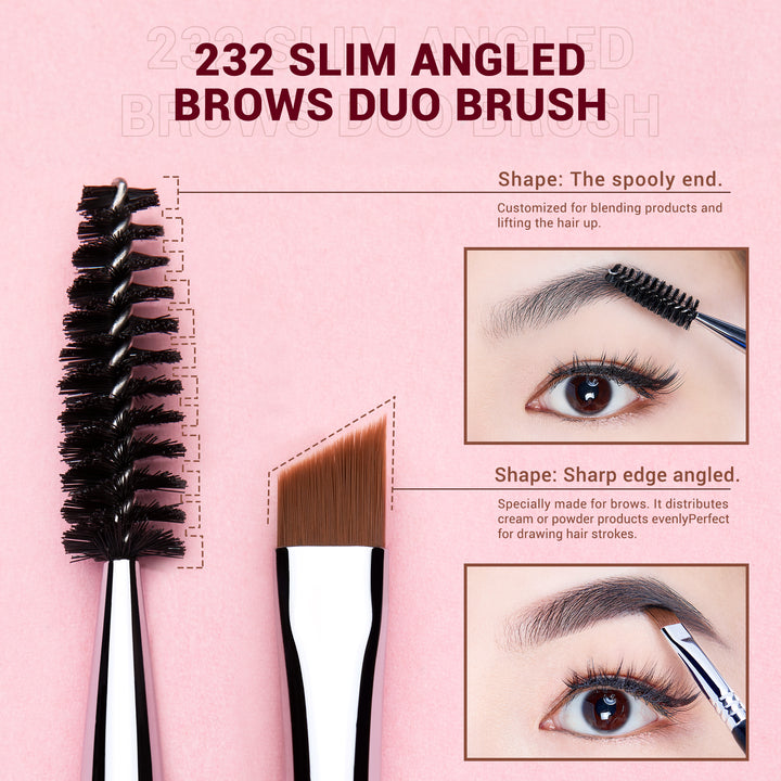 Duo eye brow makeup brush - Jessup Beauty