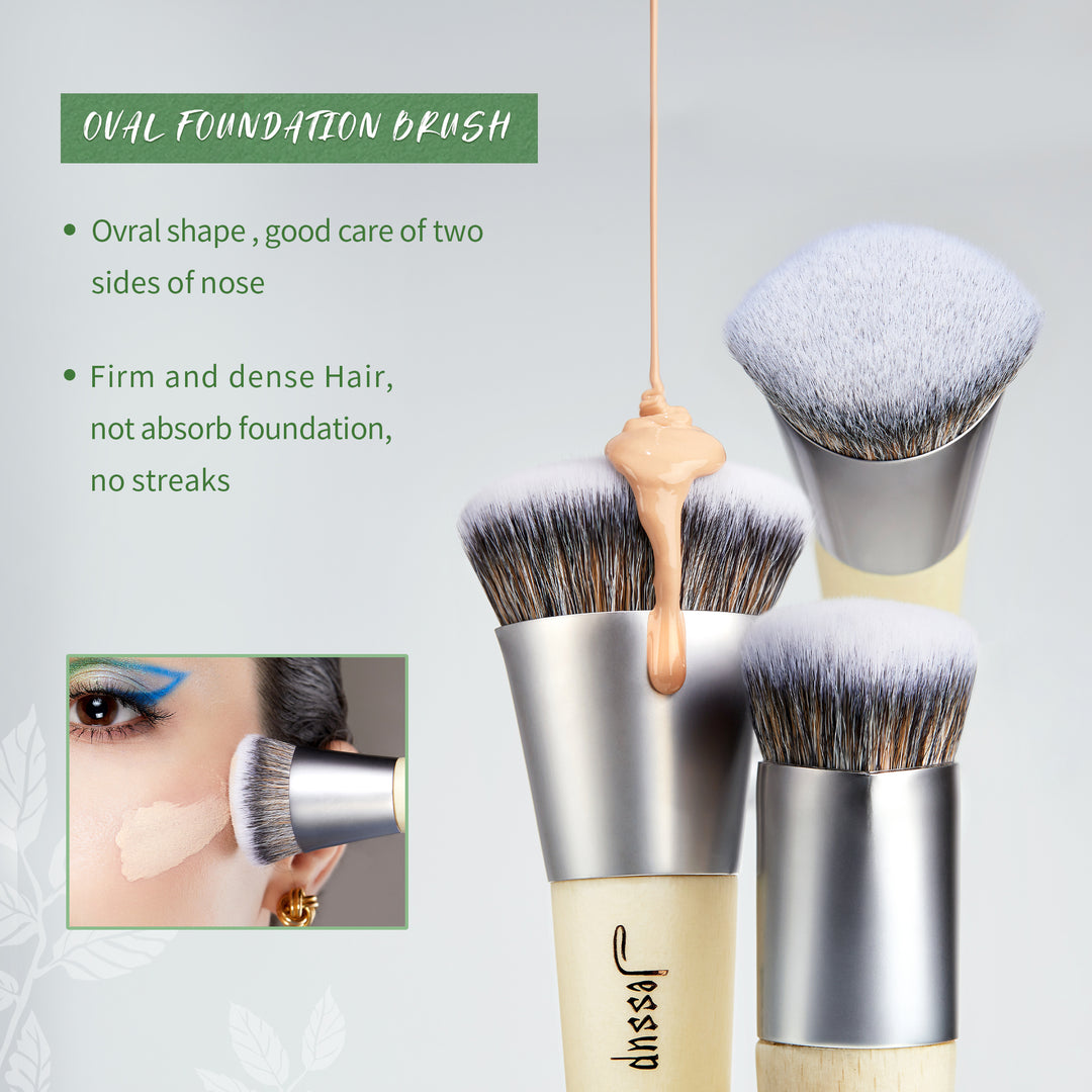 Jessup Vegan Makeup Brushes Set Premium Synthetic Powder Foundation Highlight Concealer Eyeshadow Blending Eyebrow Liner Spoolie