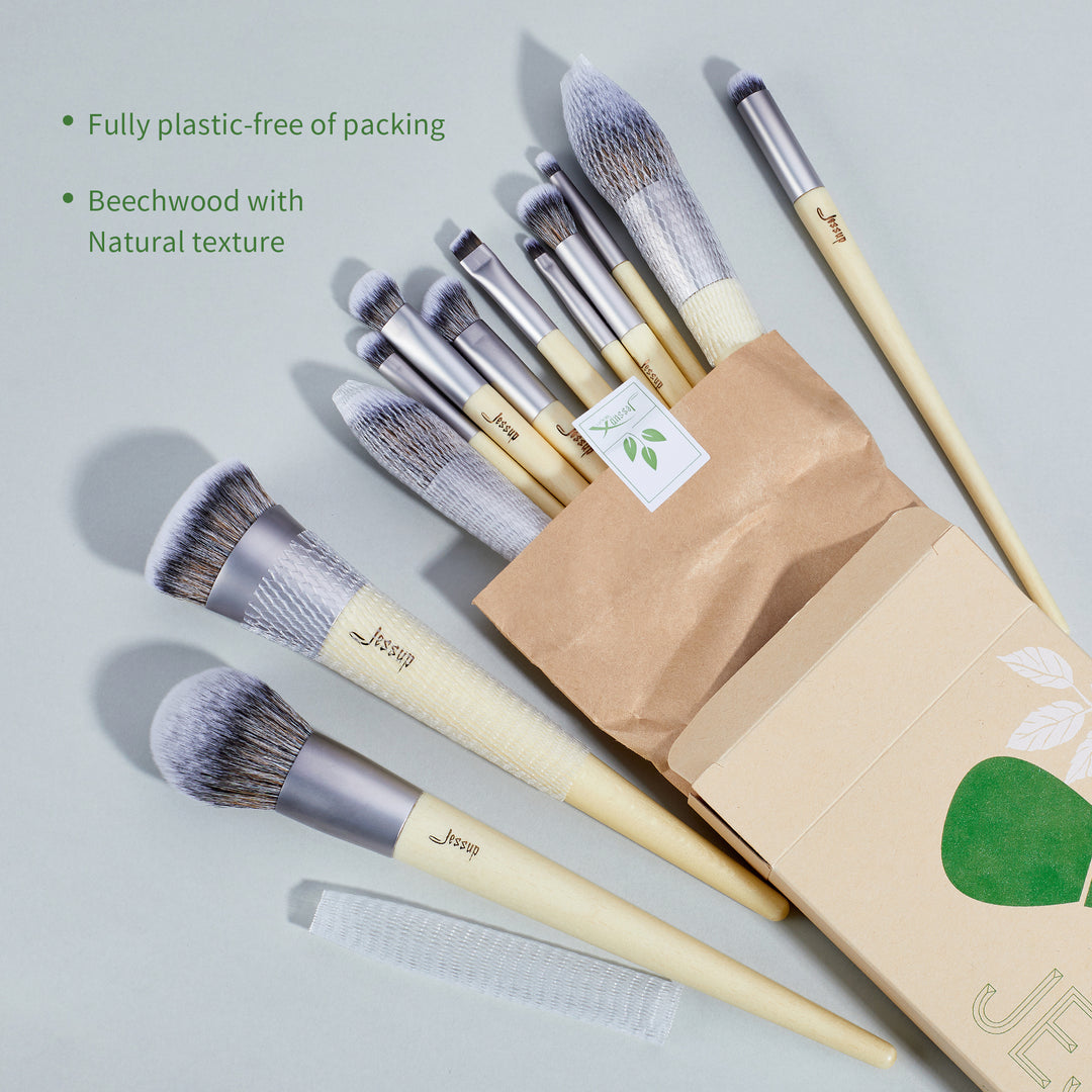 low waste sustainable makeup brush set - Jessup