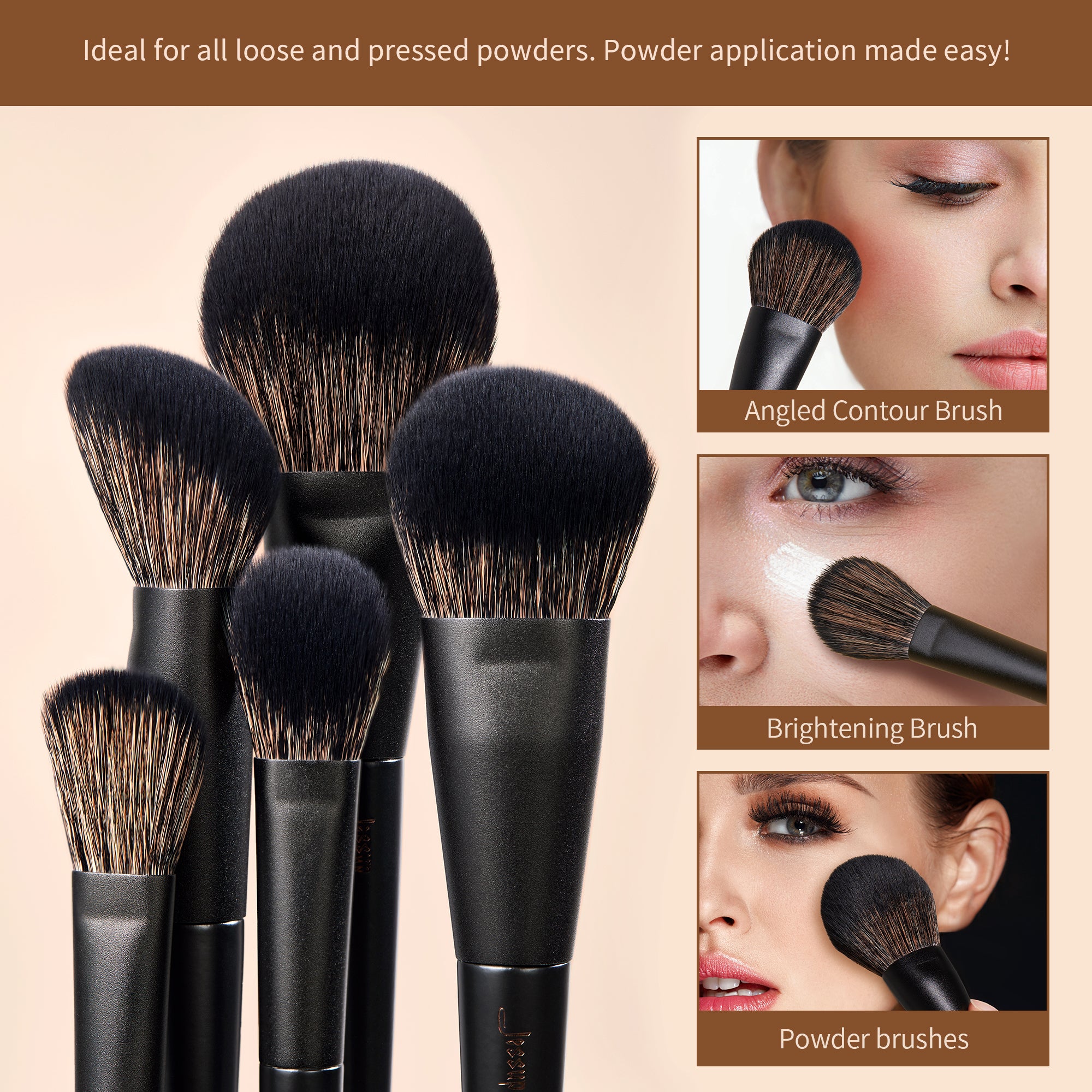 Jessup Matte Black Pro Brush Set