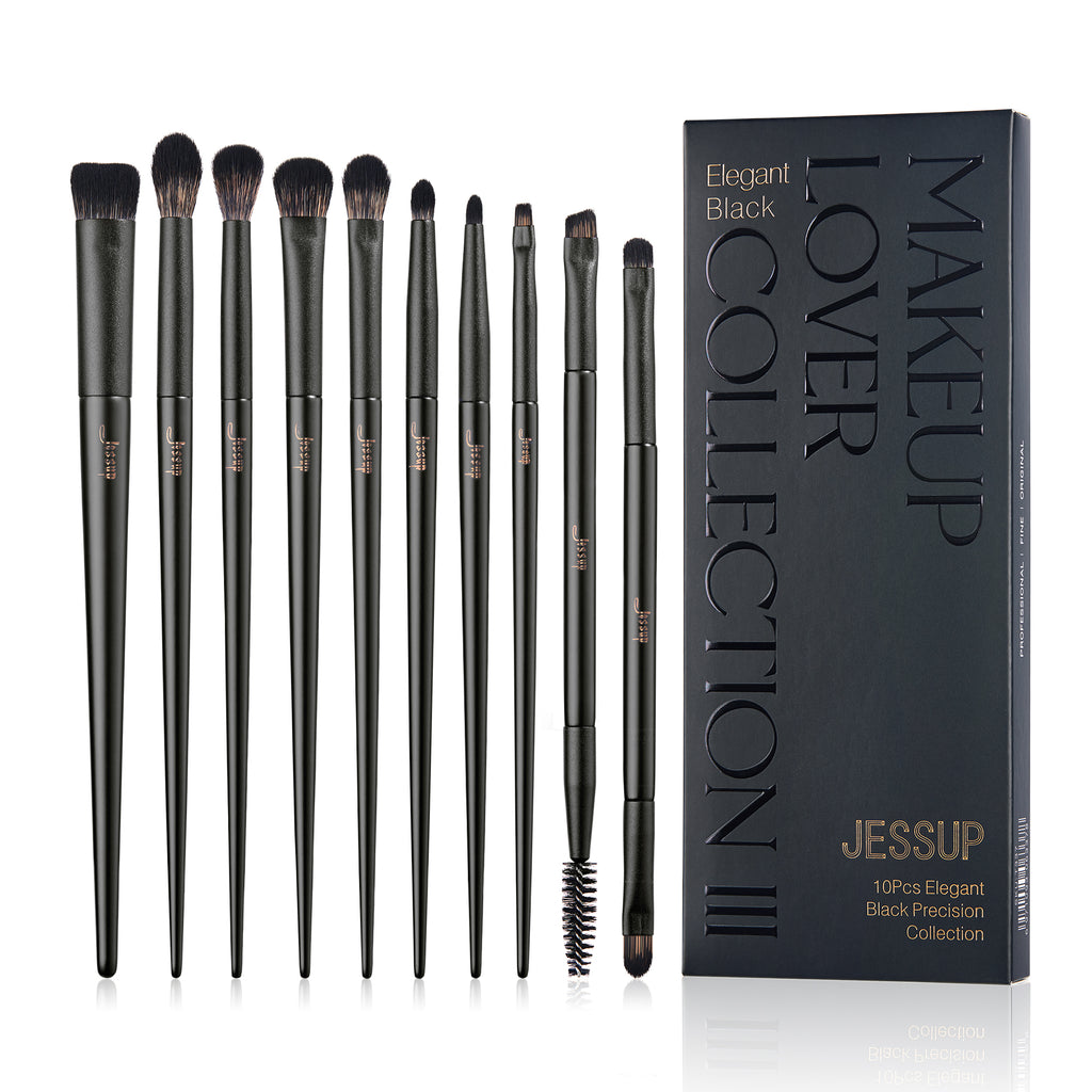 eyeshadow makeup brushes Elegant Black Precision Collection -Jessup