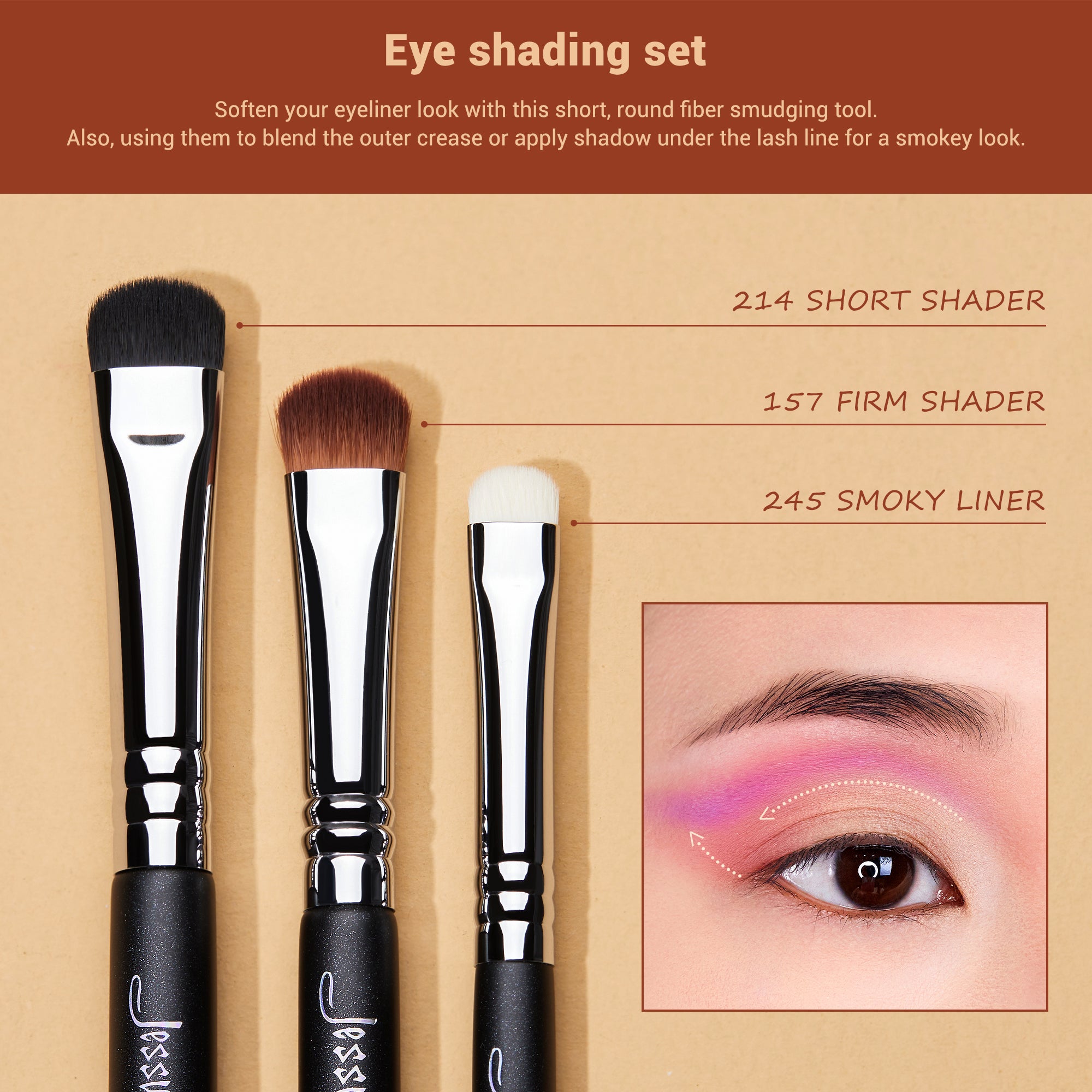 Makeup Eye brushes Vegan T339 - Jessup