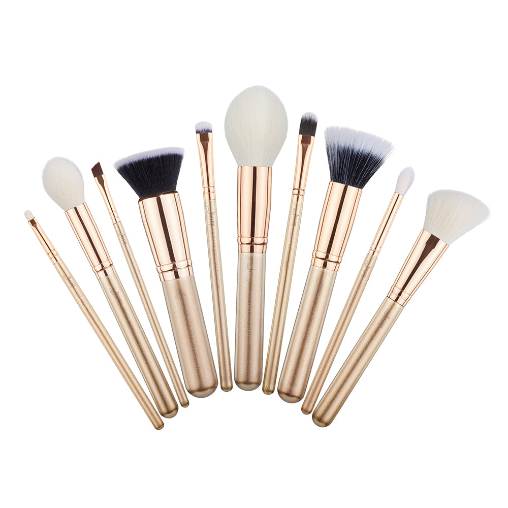 super soft makeup brushes 10pcs gold - Jessup Beauty