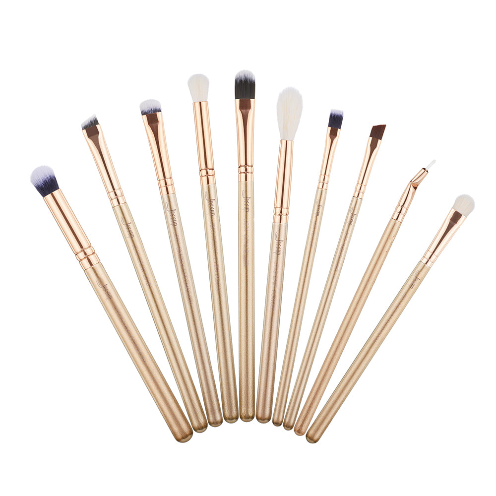 10pcs gold eye makeup brush kit - Jessup Beauty
