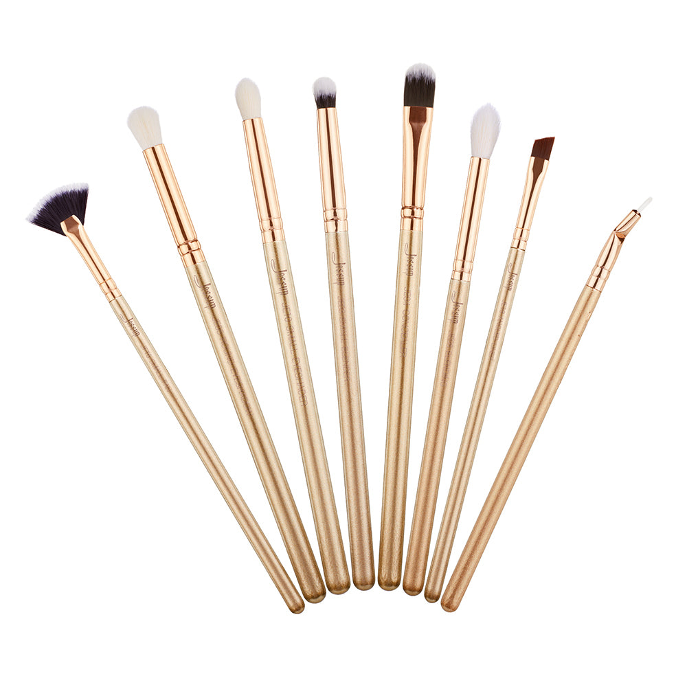 eyeshadow blending brushes set 8pcs gold - Jessup Beauty