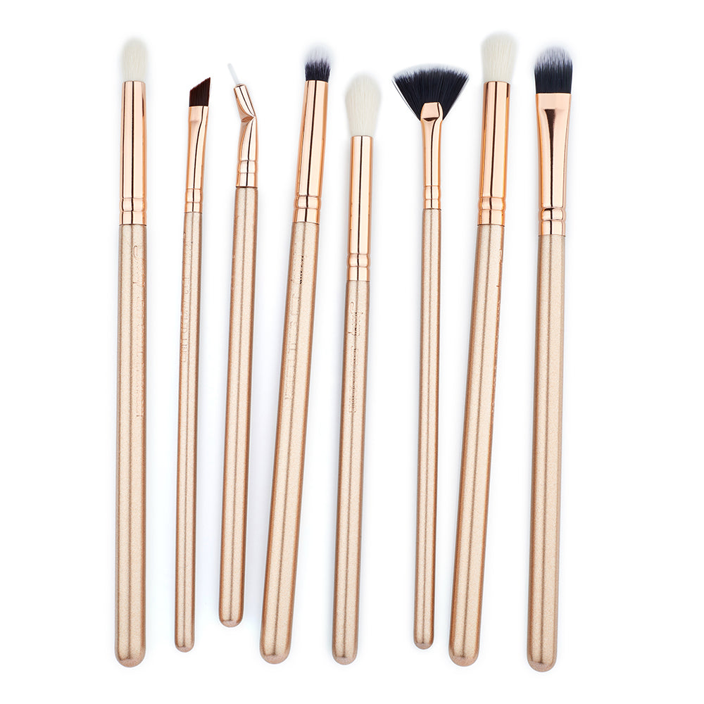 eyeshadow blending brushes set 8pcs gold - Jessup Beauty