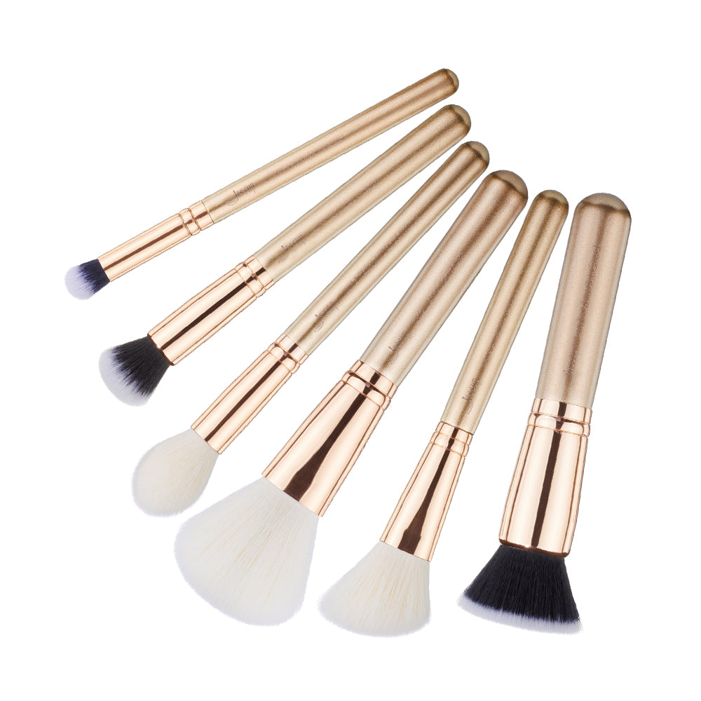 stippling brush set 6pcs gold - Jessup Beauty