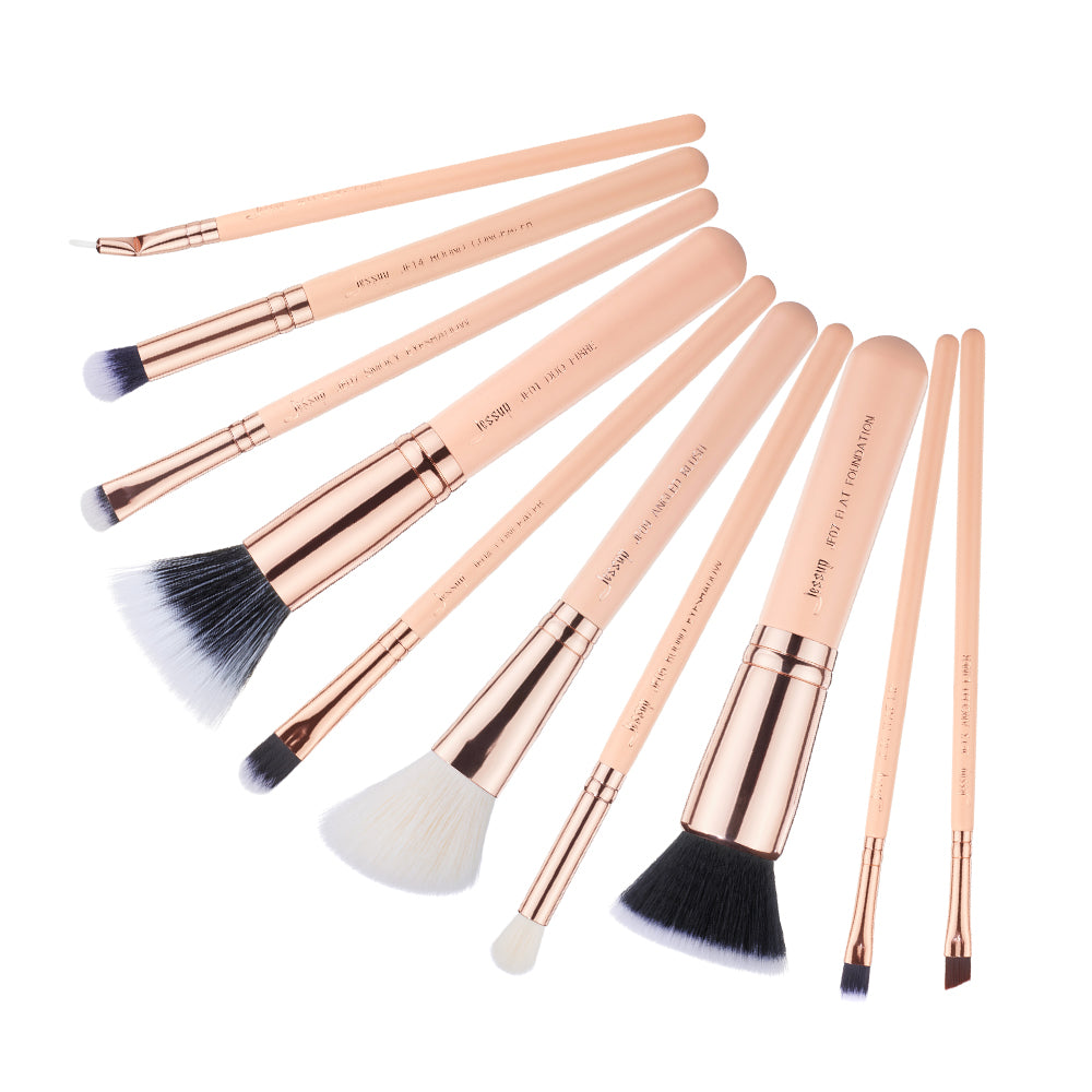 cosmetic brushes set professional Chrysalid 10 pcs - Jessup Beauty
