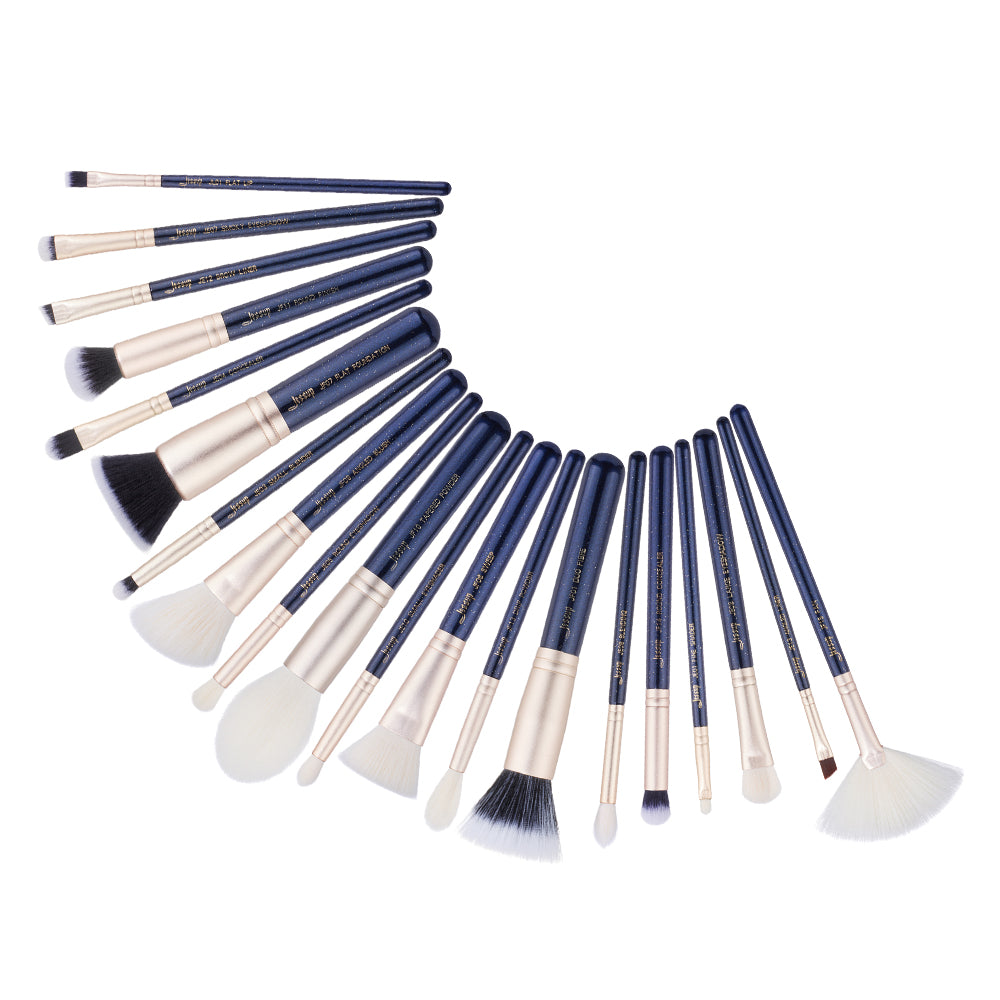 Blue Makeup Set Best Makeup Brush Sets 2021 Blue 20 Pcs Cruelty Free | Jessup – Jessup ...
