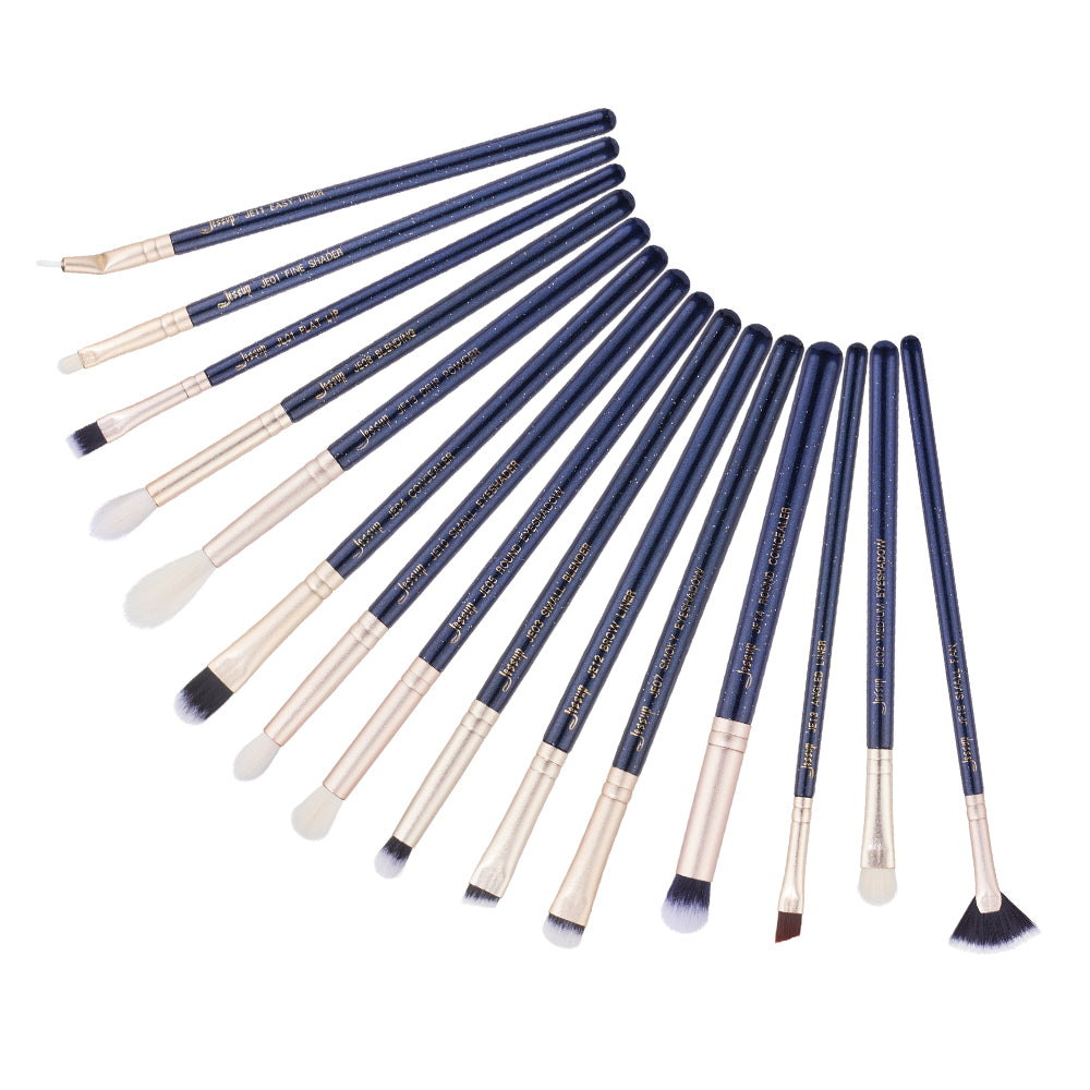 Blue Makeup Set Blue Makeup Brush Set Eyes Eyebrow Eyeliner Lipstick 15Pcs | Jessup ...