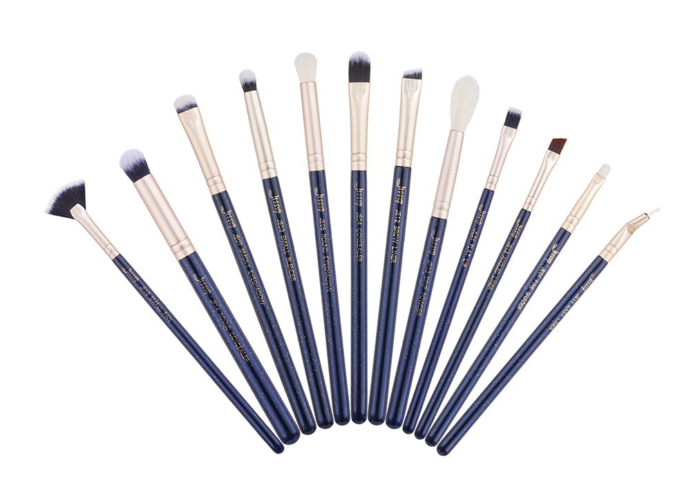 firm makeup brush set for eyes GALAXY 12Pcs - Jessup Beauty