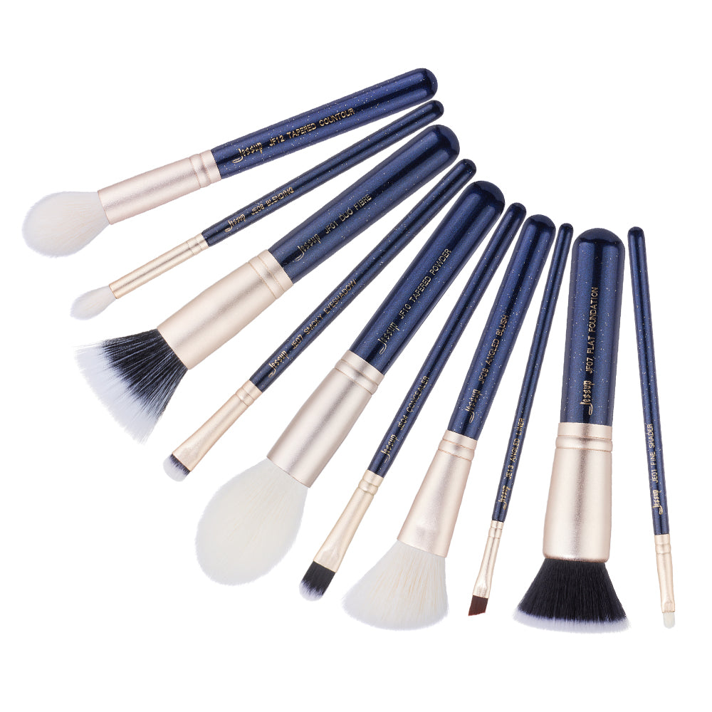 Blue Makeup Set 10 Pcs Makeup Brush Set Blue Vegan | Jessup – Jessup Beauty