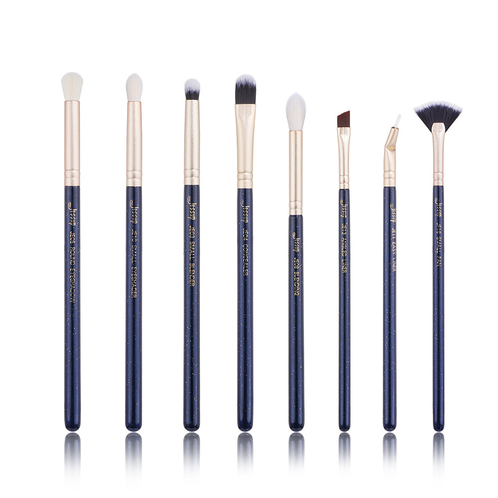 Cheap Eye Makeup Brush Sets Blue 8 Pcs | Jessup – Jessup Beauty